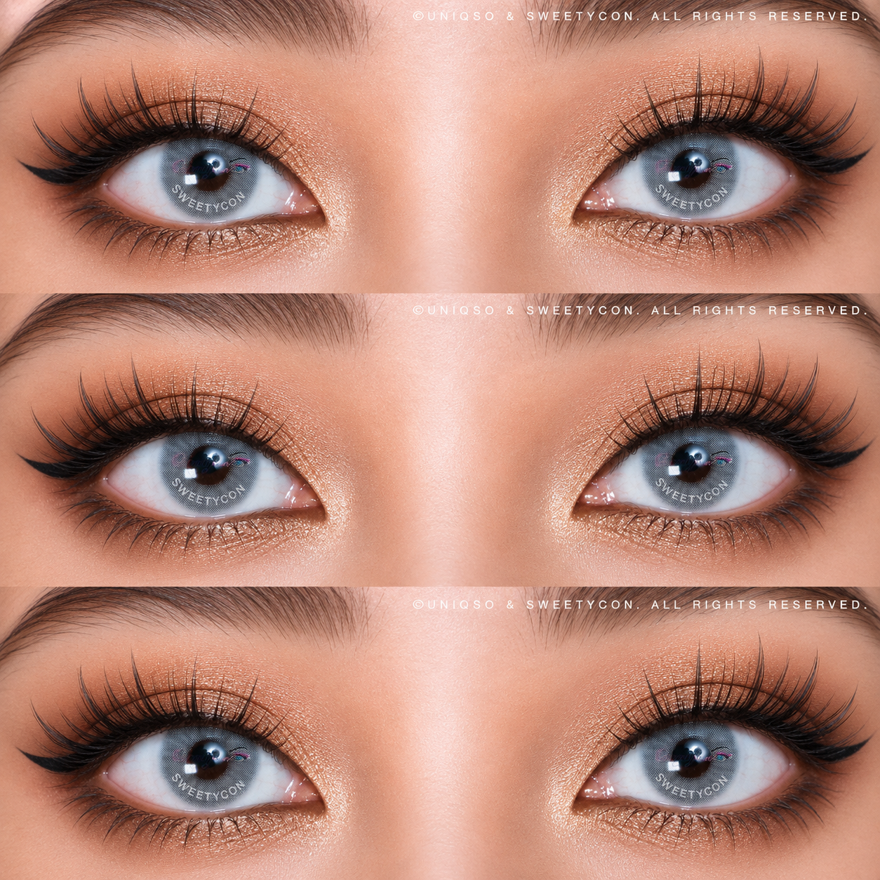 Icy Grey Colored Contacts Perfect For Smoky Glam Makeup Up Look