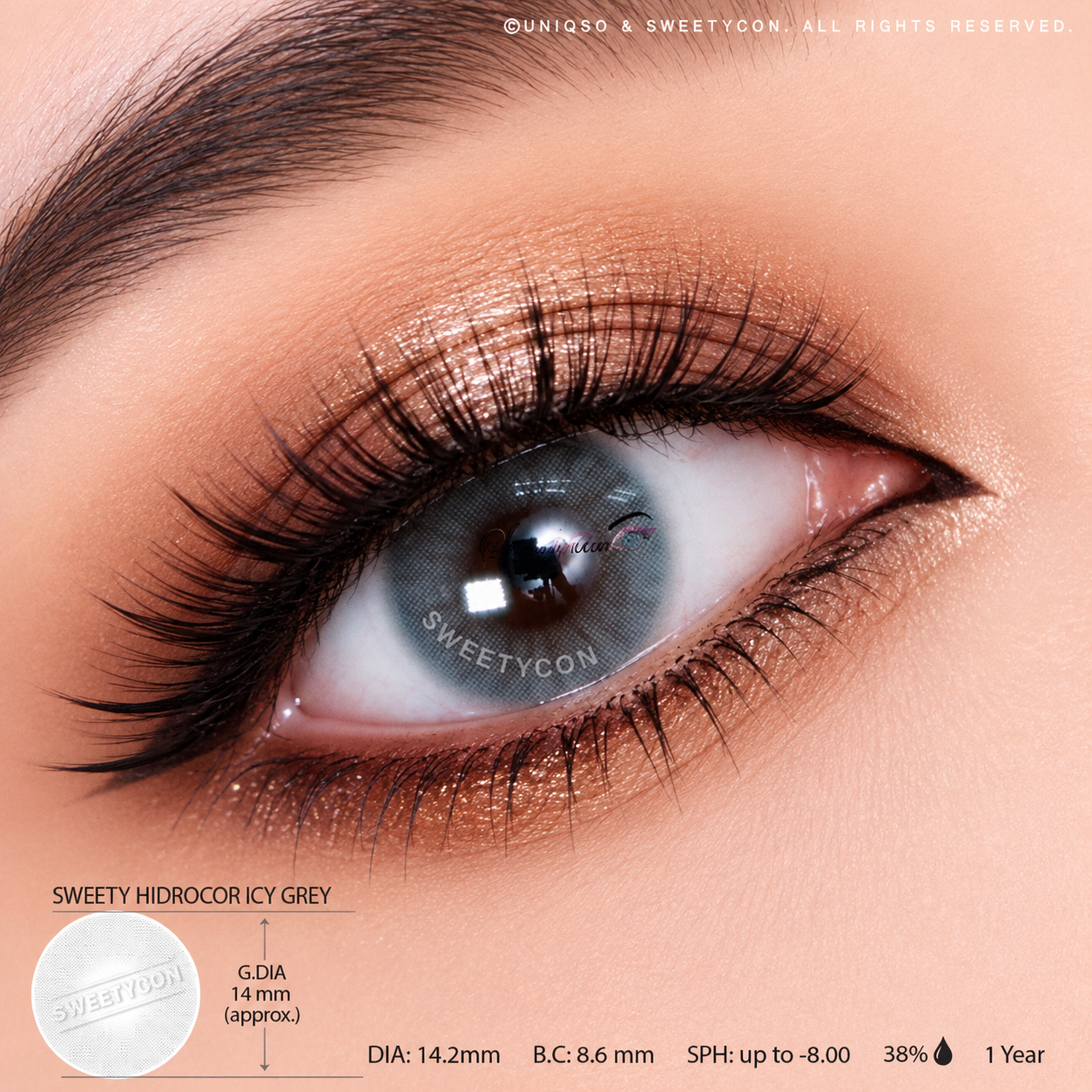 Icy Grey Colored Contacts Perfect For Smoky Glam Makeup Up Look
