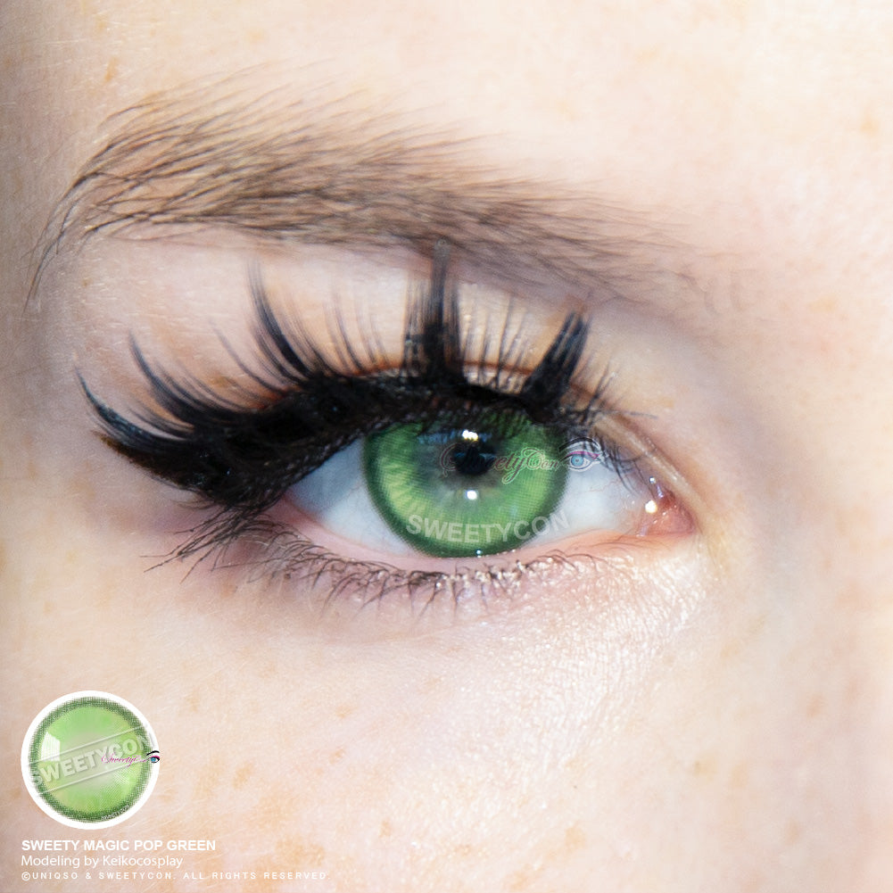 Sweety Magic Pop Green-Anime Cosplay Contacts-US Fast Shipping