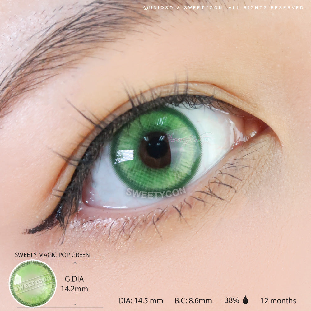 Sweety Magic Pop Green-Anime Cosplay Contacts-US Fast Shipping