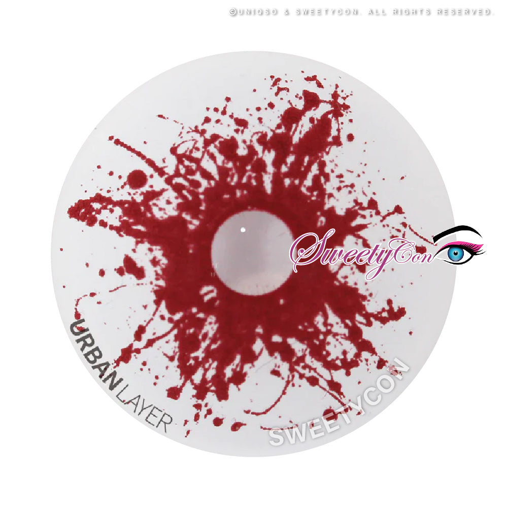 Sweety Mini Sclera Red Splash (1 lens/pack)-Mini Sclera Contacts-UNIQSO