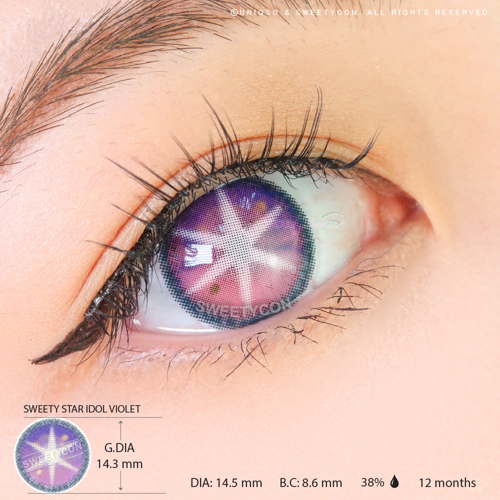 Sweety Star Idol Violet | Purple Star Colored Contacts | Oshi no