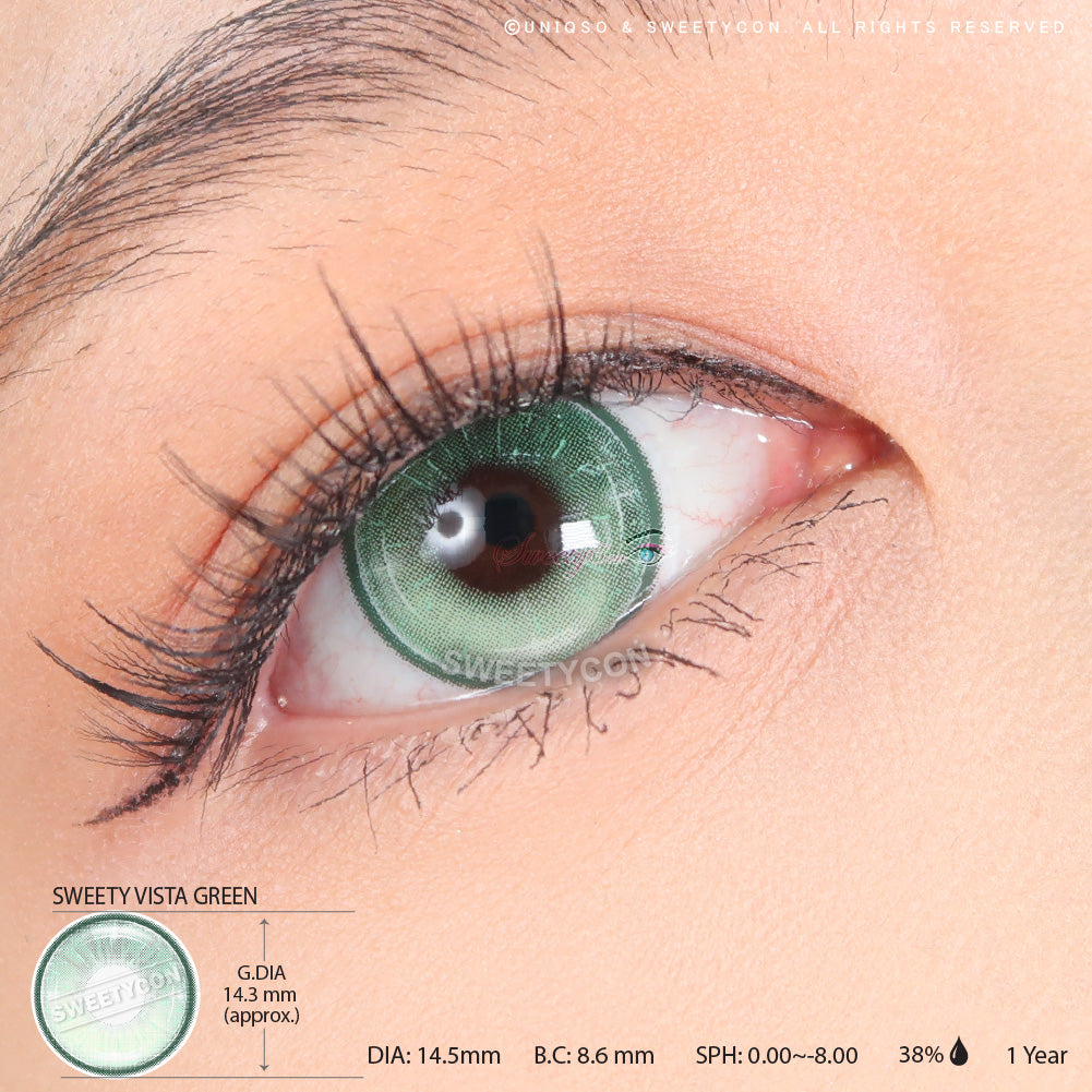 Sweety Vista Green Colored Contacts | Perfect For Light Green Eye