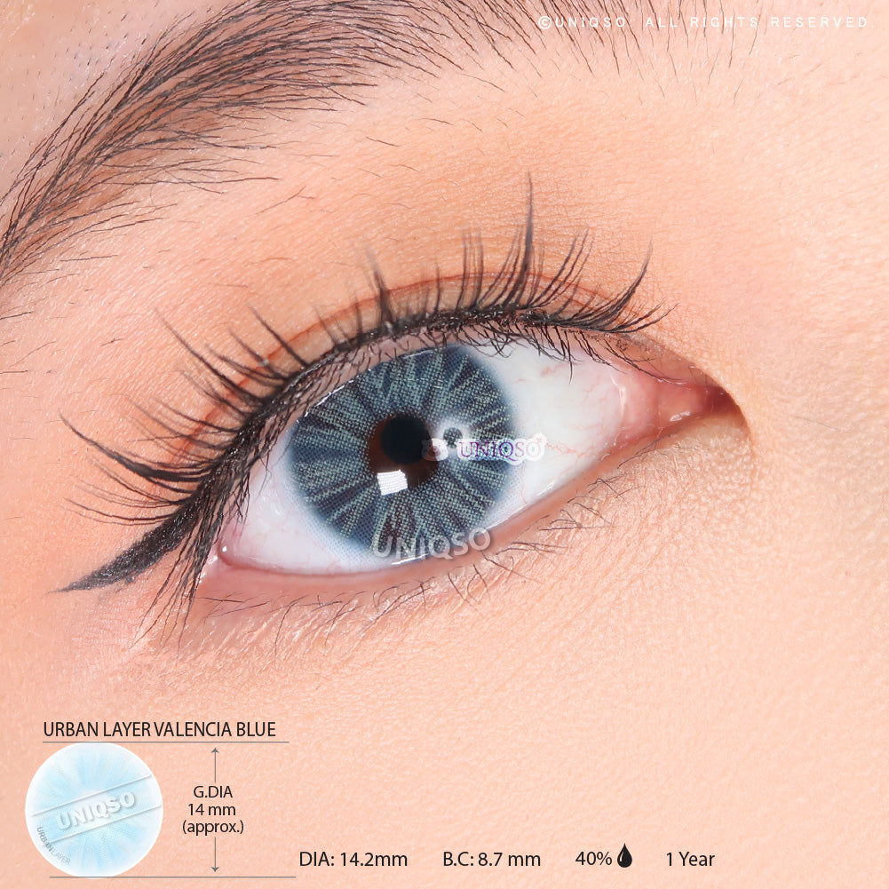 Urban Layer Valencia Blue colored contacts