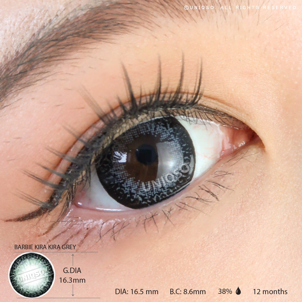 Cute Western Eyes Kira Kira Grey Colored Contact Lens for Charming