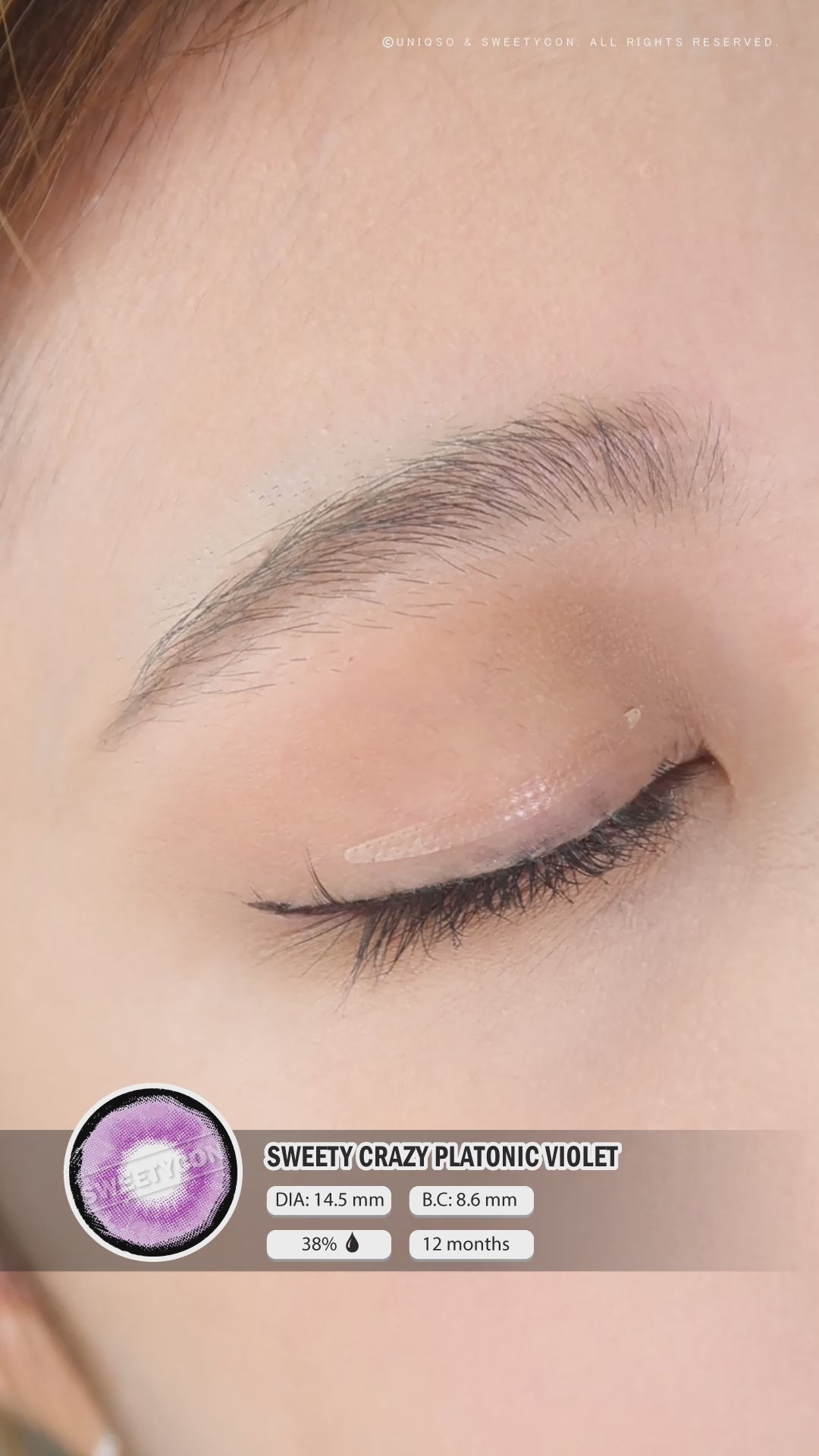 Sweety Crazy Platonic Violet (1 lens/pack)