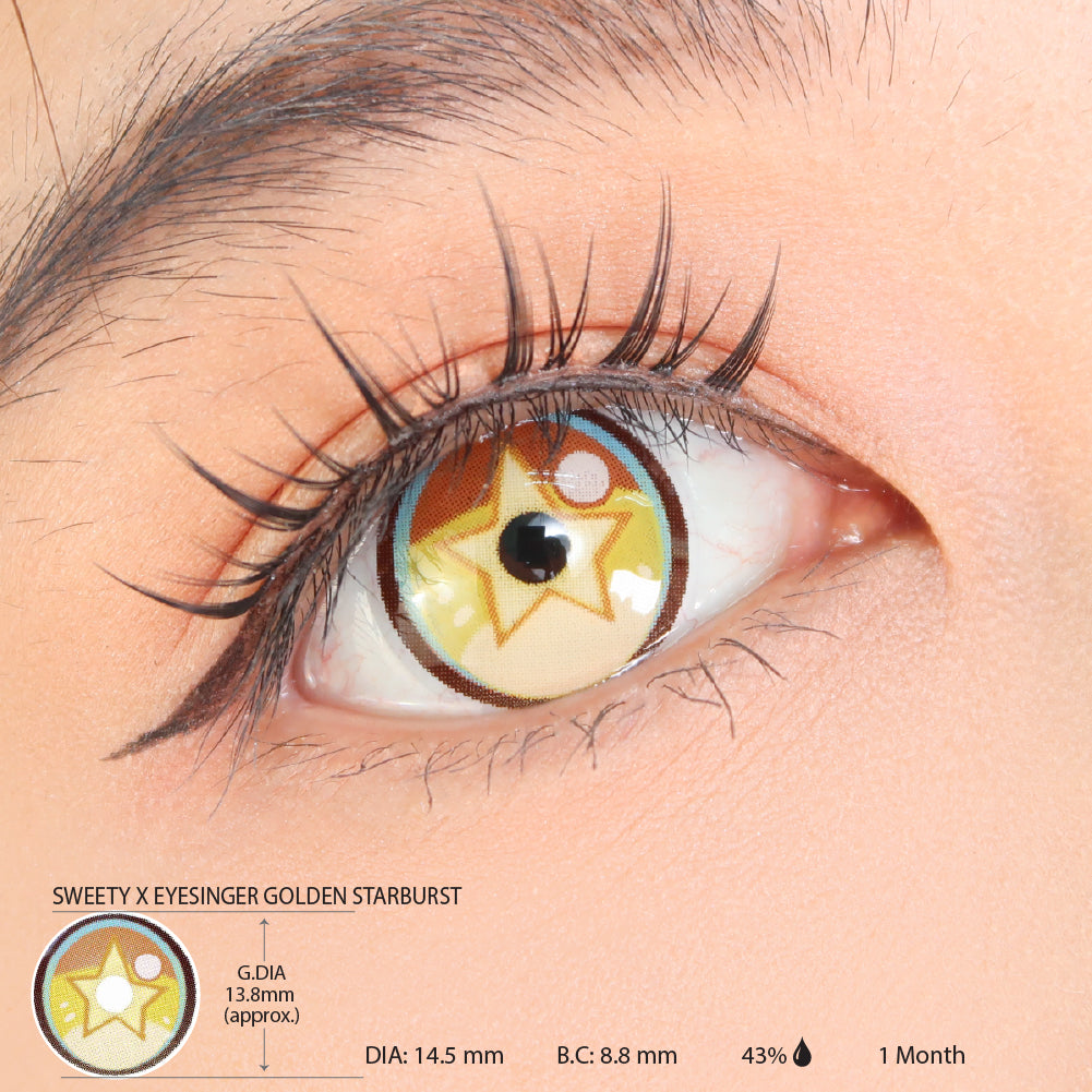 Sweety x Eyesinger Golden Starburst (2 lenses/pack)-Colored Contacts-UNIQSO