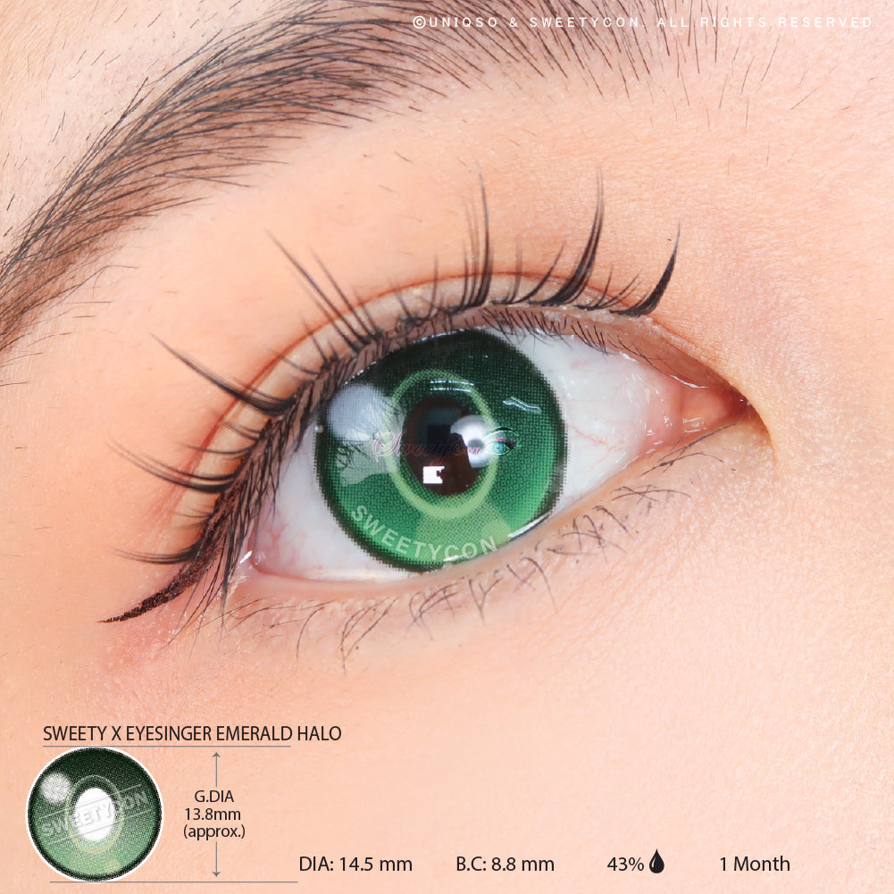 Sweety x Eyesinger Emerald Halo (2 lenses/pack)-Colored Contacts-UNIQSO
