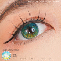 Sweety Anime Flower Blue (1 lens/pack)-Colored Contacts-UNIQSO