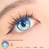 Sweety x Eyesinger Crystal Diamond Aqua (2 lenses/pack)-Colored Contacts-UNIQSO