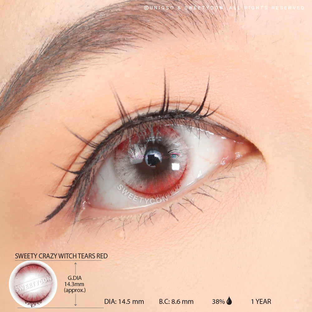 Sweety Crazy Witch Tears Red | Colored Contacts For Halloween