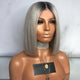 Premium Wig - Glitzy Queen Balck-Gray Mixed Buckle Bob Hair Wig-Lace Front Wig-UNIQSO