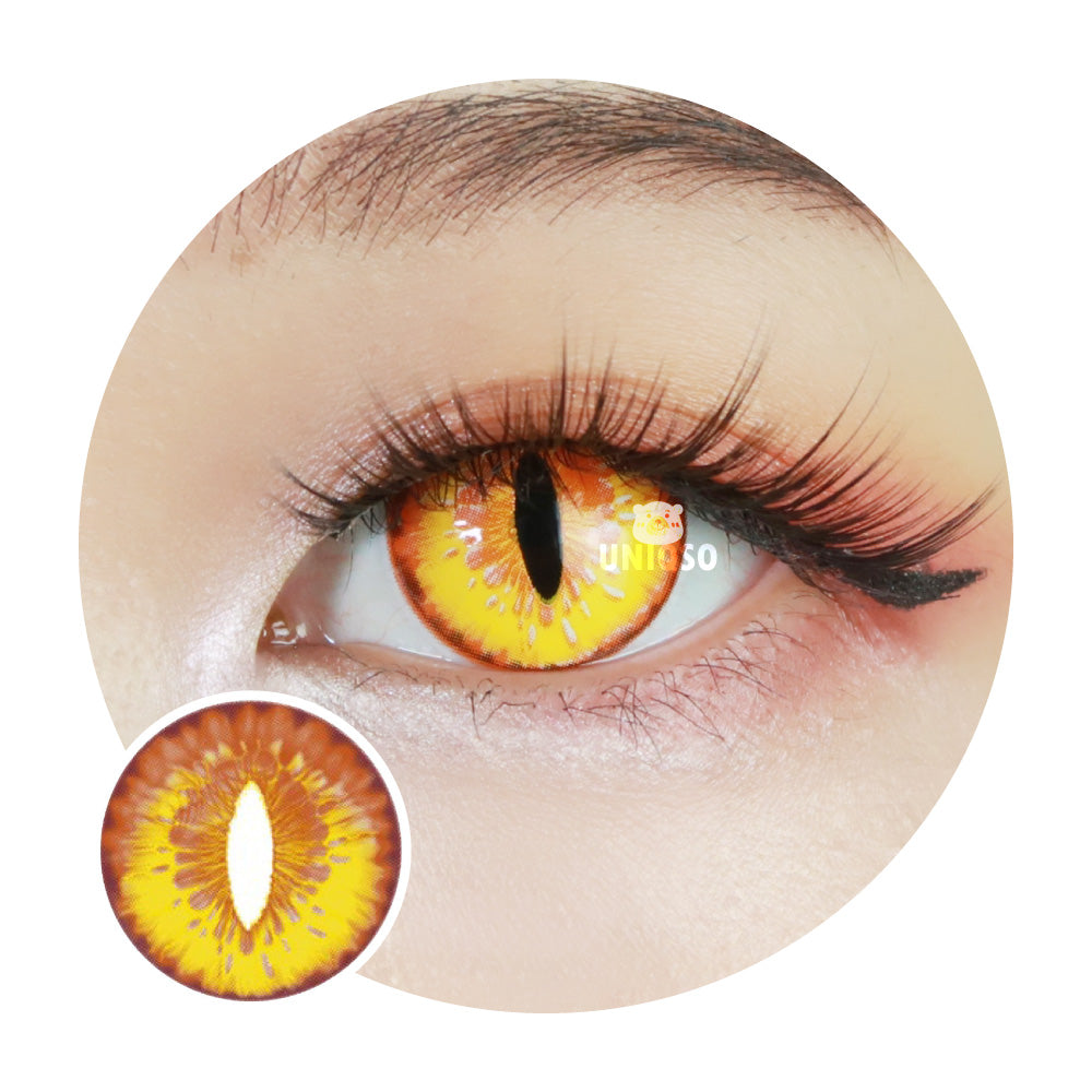 Orange Yellow Cat Eye Contacts For Cosplay & Halloween – UNIQSO