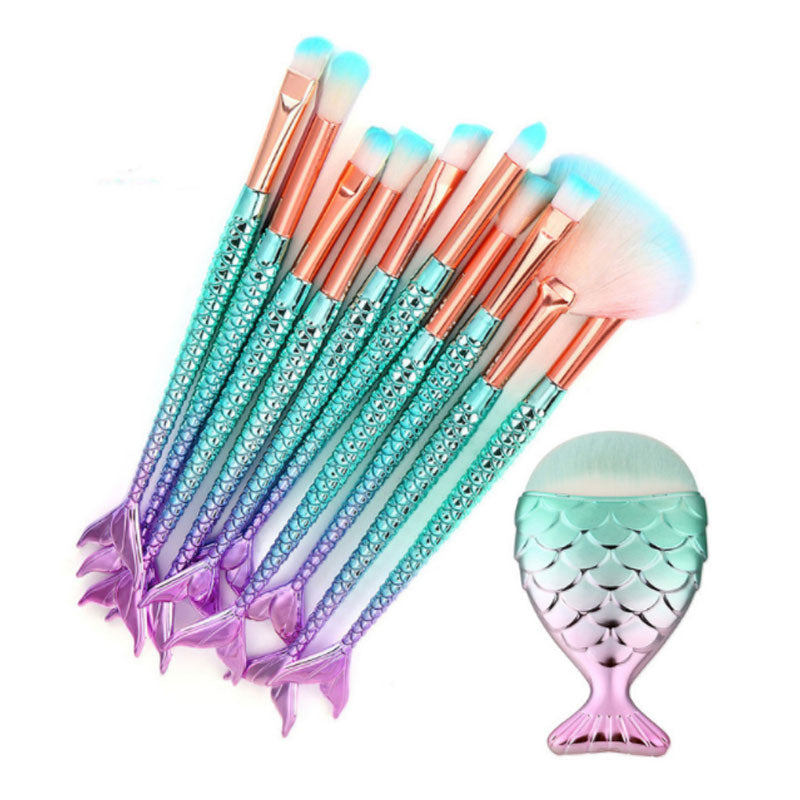 Mermaid Makeup Brushes-Makeup Brushes-UNIQSO