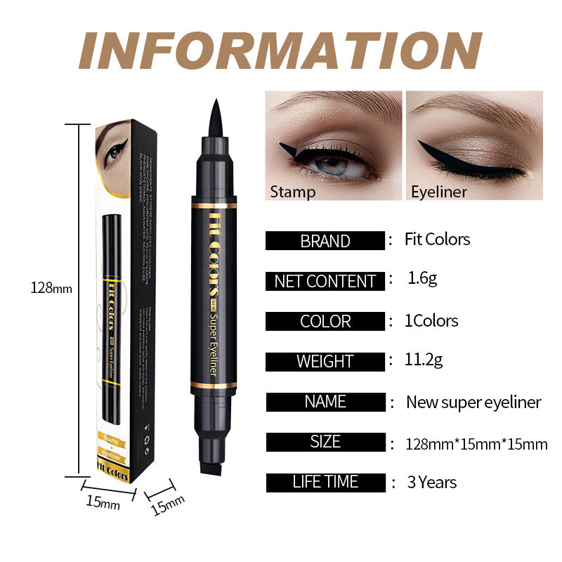 Fit Colors Double Wing Stamp Eyeliner 2in1 Quick Dry Stamp Eyeliner