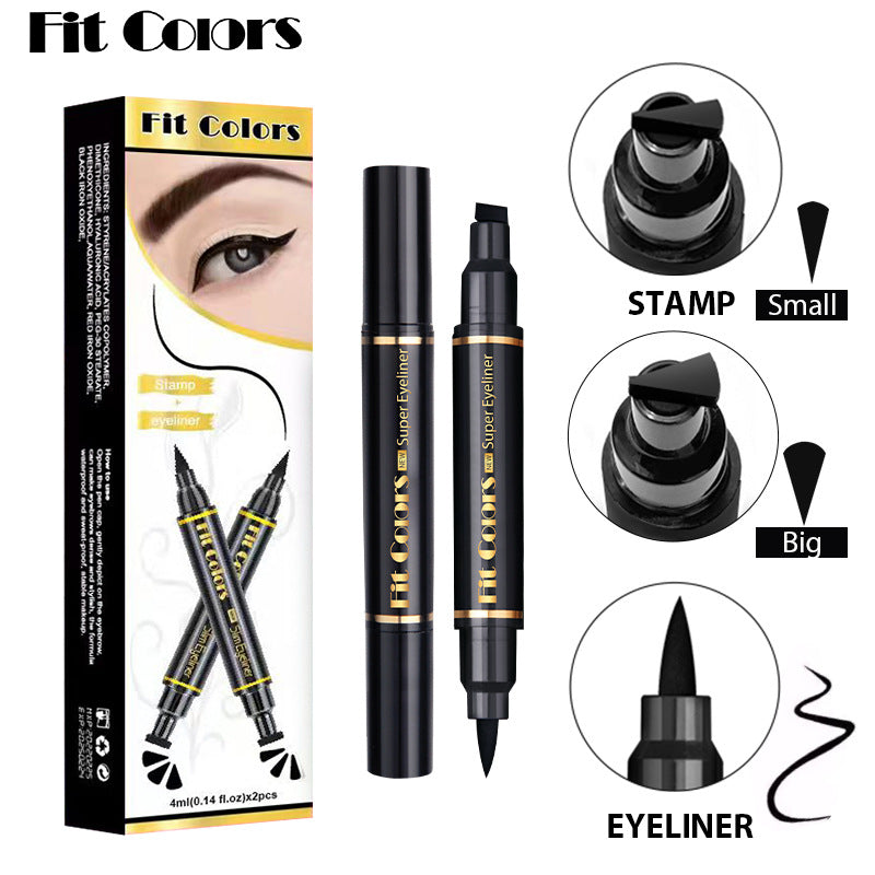 Fit Colors Double Wing Stamp Eyeliner 2in1 Quick Dry Stamp Eyeliner UNIQSO