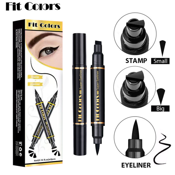 Fit Colors Double Wing Stamp Eyeliner 2-in-1 Quick Dry Stamp Eyeliner-Eyeliner-UNIQSO