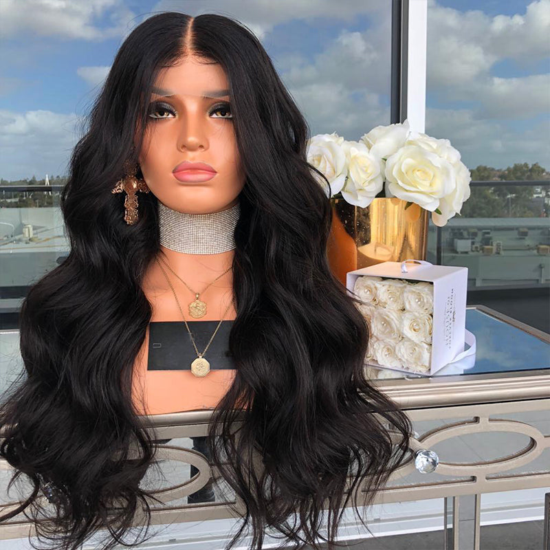 Premium Wig - Mid-Section Long Curly Big Wave Fluffy Lace Front-Lace Front Wig-UNIQSO