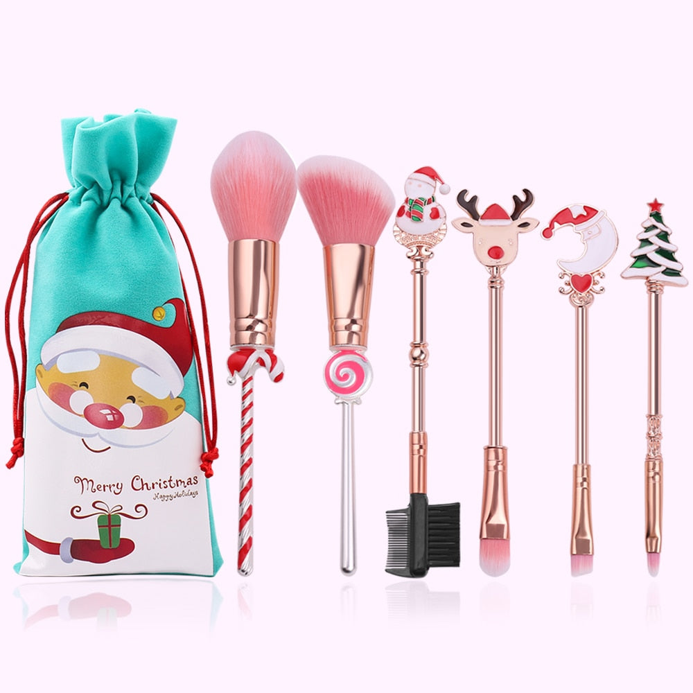 Christmas Makeup Brushes Set-Makeup Brushes-UNIQSO