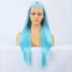 Plush Blue Front Lace Long Straight Hair-Lace Front Wig-UNIQSO