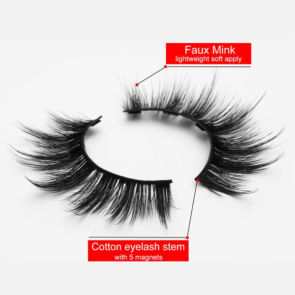 Sexy Sheep Magnetic Faux Mink Volume Eyelashes Kit Set (5 Pairs)-Magnetic Eyelash-UNIQSO