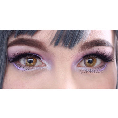 Sweety Anime Shining Heart Violet Brown (1 lens/pack)-Colored Contacts-UNIQSO