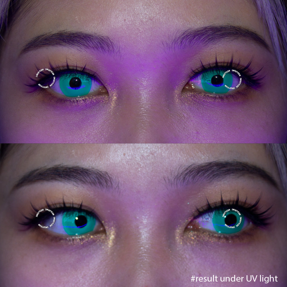 i-Glow Green UV Contact Lenses (Pair) - Green Arrow Contacts