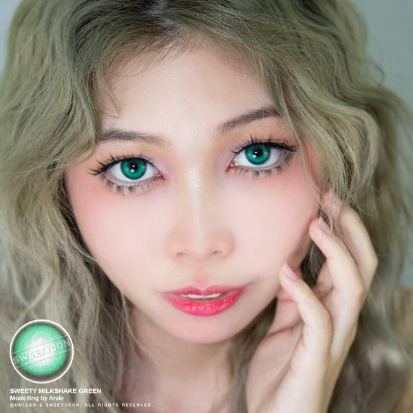 Sweety Milkshake Green (1 lens/pack)-Colored Contacts-UNIQSO