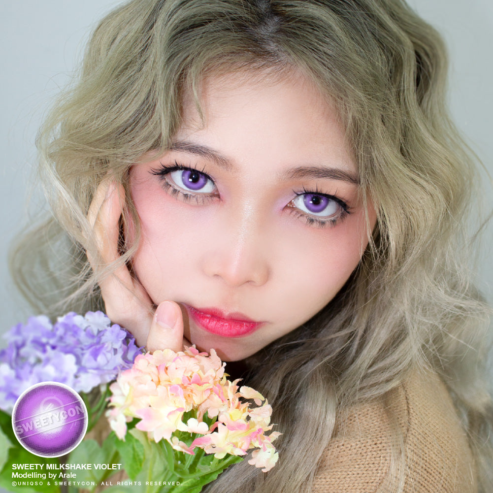 Sweety Milkshake Violet Colored Contacts – UNIQSO