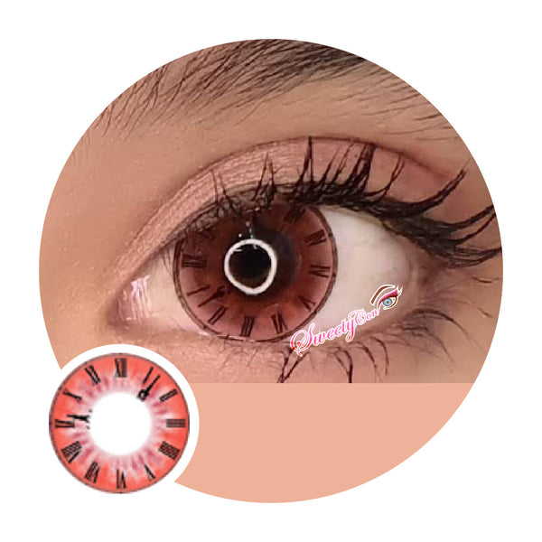 Sweety Pink Roman Clock (1 lens/pack)-Colored Contacts-UNIQSO