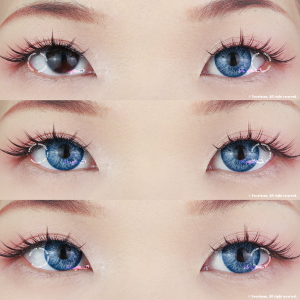 Sweety Blossom Blue Margarita (1 lens/pack)-Colored Contacts-UNIQSO