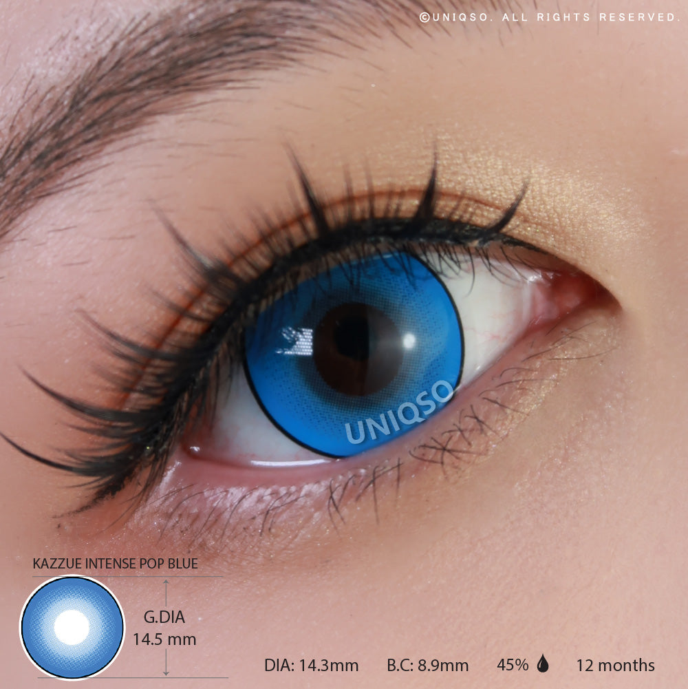 Kazzue Intense Pop Blue Colored Contacts – UNIQSO