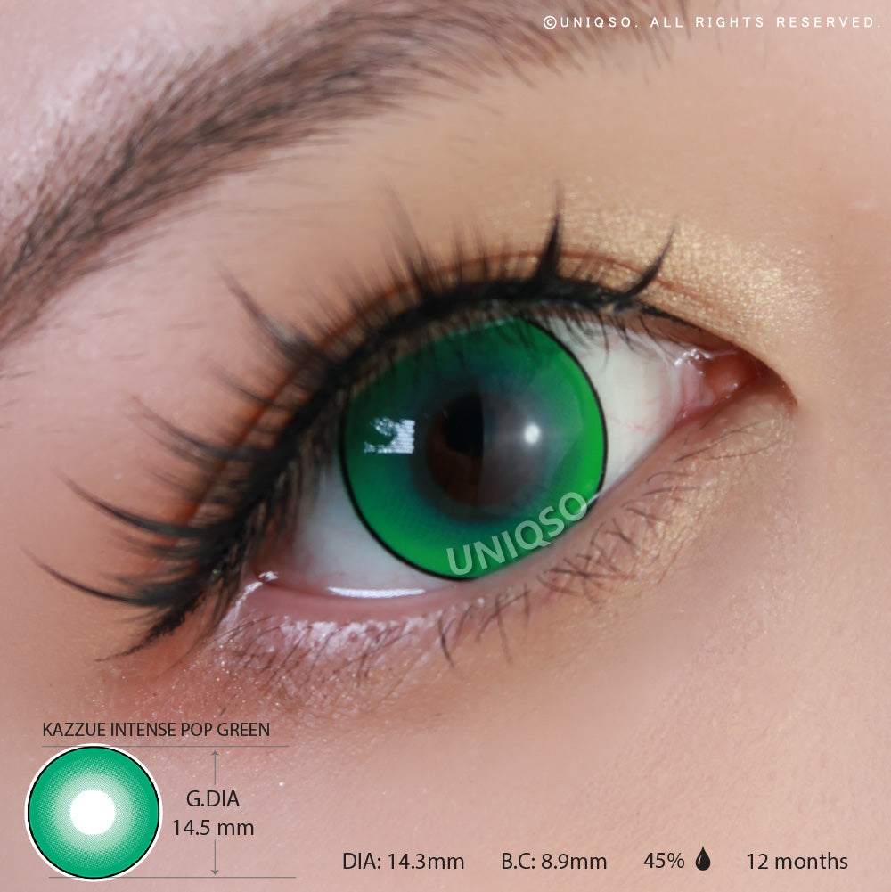 Kazzue Intense Pop Green Colored Contacts – UNIQSO