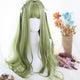 Sage Green Extra Long with Wavy Ends Lolita Wig-Lolita Wig-UNIQSO