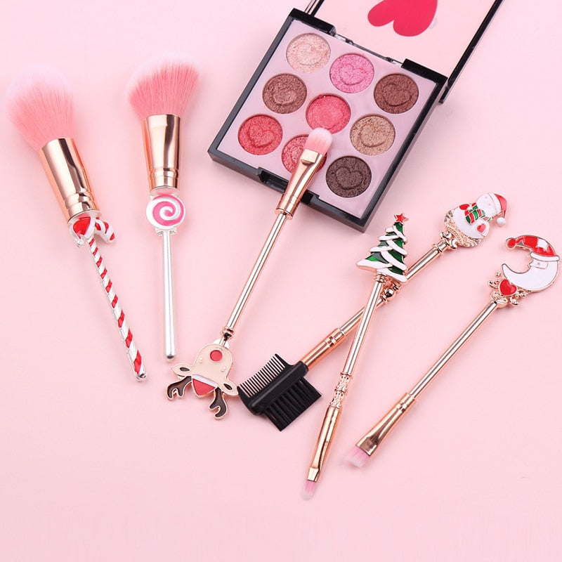 Christmas Makeup Brushes Set-Makeup Brushes-UNIQSO