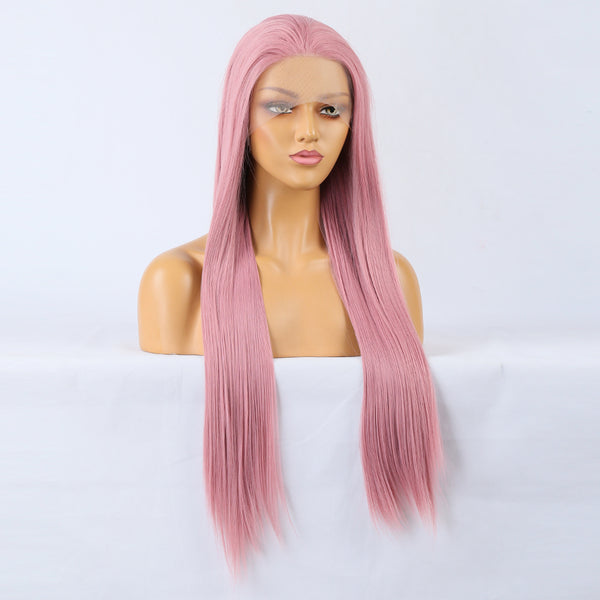 Rosy Berry Long Straight Lace Front Wig-Lace Front Wig-UNIQSO