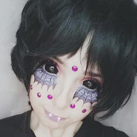 Flash Black Sclera Contacts Sabretooth/Blackout/Black (2 lenses/pack)-Sclera Contacts-UNIQSO