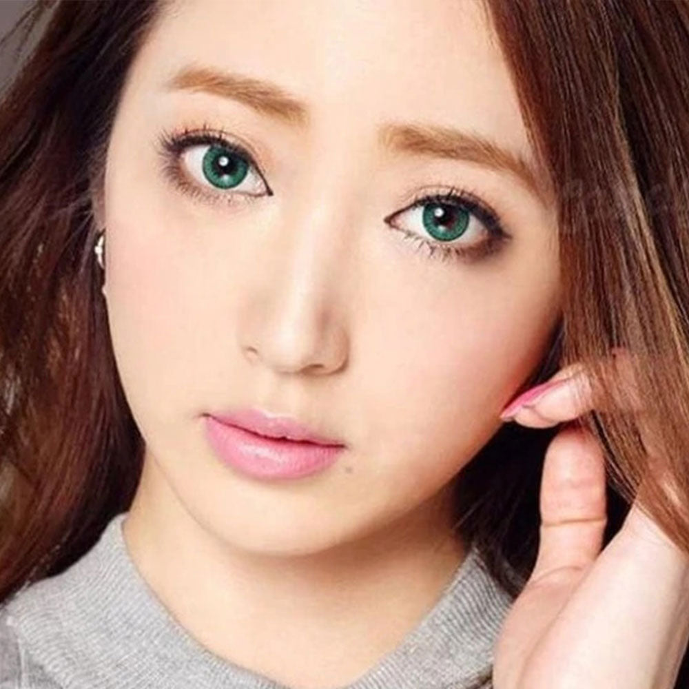 Kazzue Fay Green colored contacts