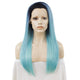 Premium Wig - Rooted Baby Blue Long Side Sweep Straight Lace Front Wig-Lace Front Wig-UNIQSO