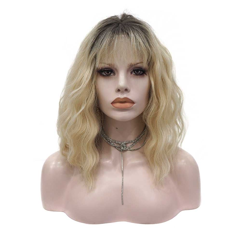 Premium Wig - Rooted Sunflower Fringe in Shoulder Length Wave Lace Front Wig-Lace Front Wig-UNIQSO