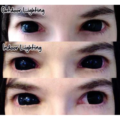 Flash Black Sclera Contacts Sabretooth/Blackout/Black (2 lenses/pack)-Sclera Contacts-UNIQSO