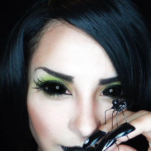 Black Blackout Halloween Daily Colored Contact Lenses, Spooky Lens