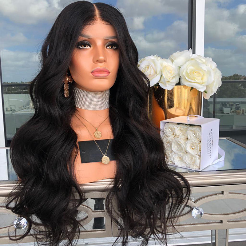 Premium Wig - Mid-Section Long Curly Big Wave Fluffy Lace Front-Lace Front Wig-UNIQSO