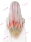 Premium Wig - Strawberry Blonde with Aqua Mint Under Lights Lace Front Wig-Lace Front Wig-UNIQSO