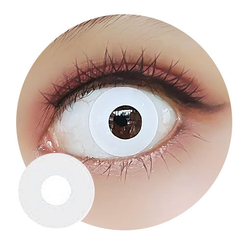 Sweety Crazy Solid White/Whiteout - With Prescription-Crazy Contacts-UNIQSO