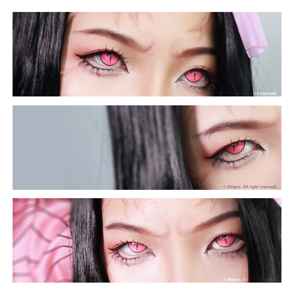 Sweety Crazy Light Pink Demon Eye / Cat Eye (1 lens/pack)-Colored Contacts-UNIQSO