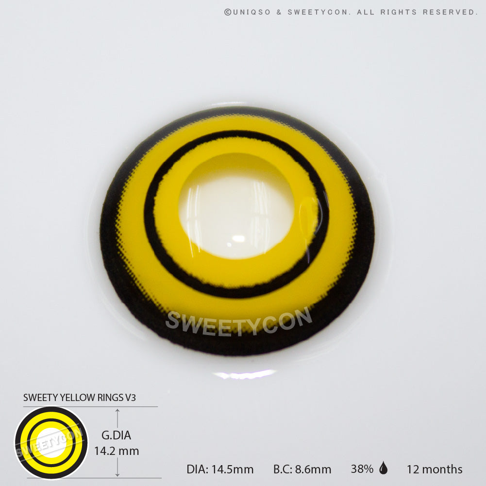 Sweety Crazy Yellow Rings V3 (1 lens/pack)-Crazy Contacts-UNIQSO