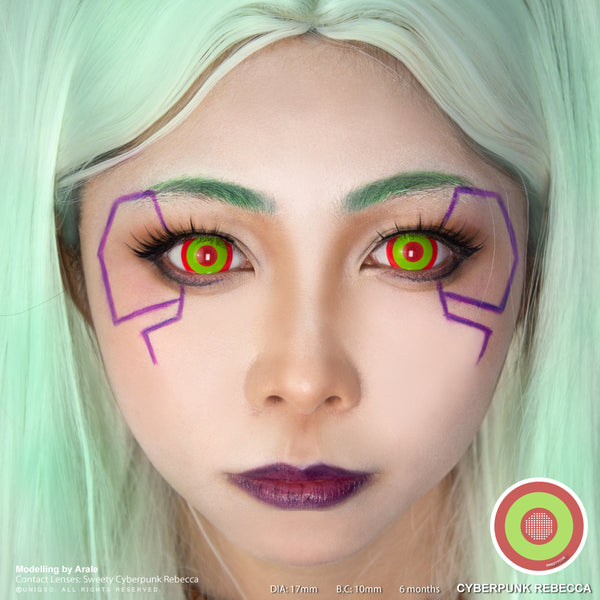 Cyberpunk Rebecca Colored Contacts Futuristic Cosplay Style UNIQSO