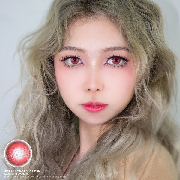 Sweety Milkshake Red (1 lens/pack)-Colored Contacts-UNIQSO