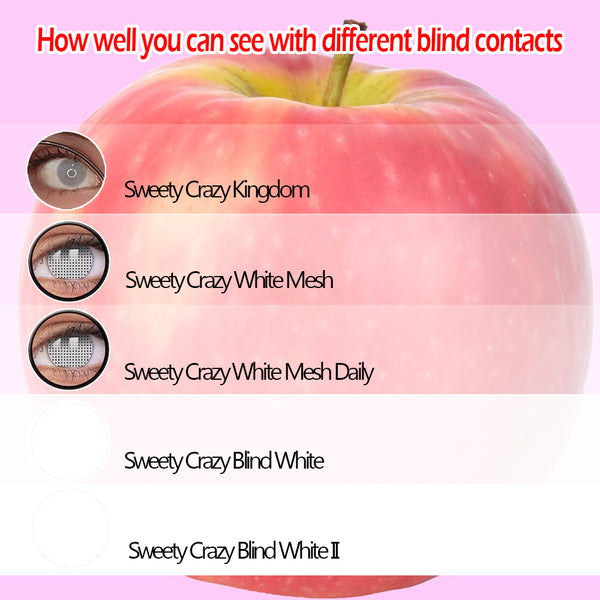 Sweety Crazy Blind White - Version II (1 lens/pack)-Crazy Contacts-UNIQSO
